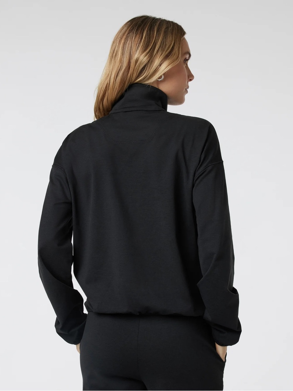 Vuori Black Heather Granite Snap Mock Pullover - Picture 3 of 6